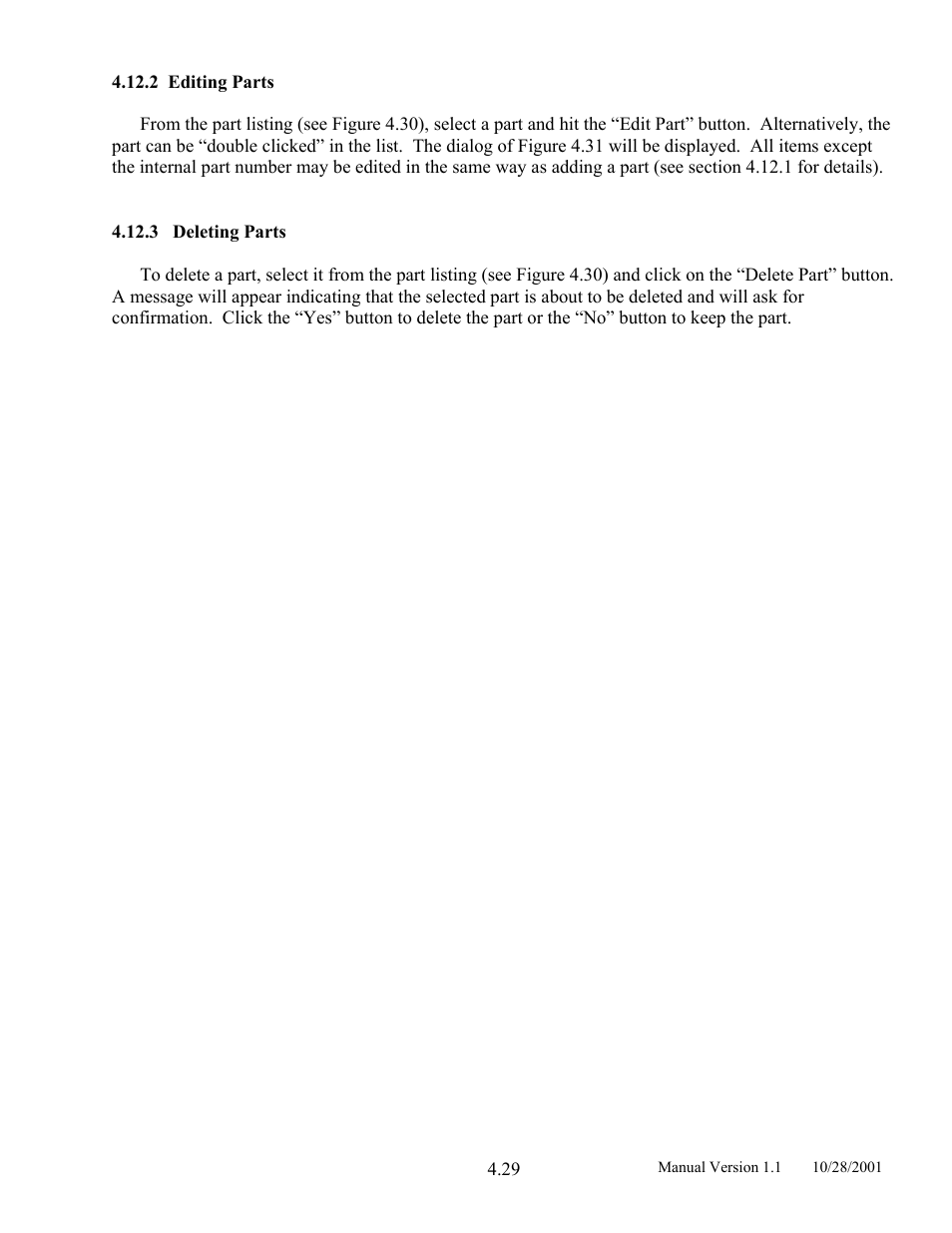 Editing parts, Deleting parts, 2 editing | Parts, 3 deleting | LINK Systems LinkNet II User Manual | Page 51 / 99