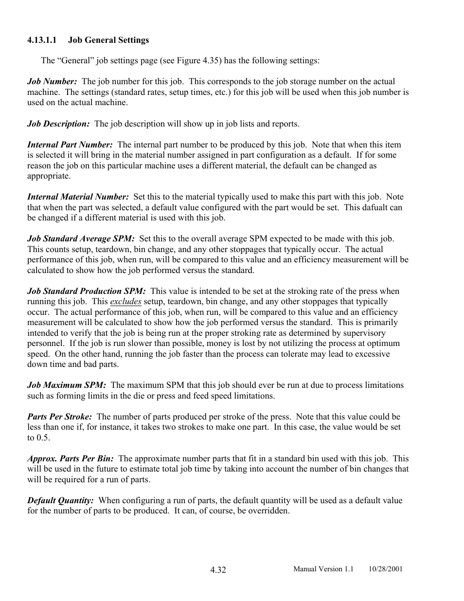 Job general settings | LINK Systems LinkNet II User Manual | Page 54 / 99