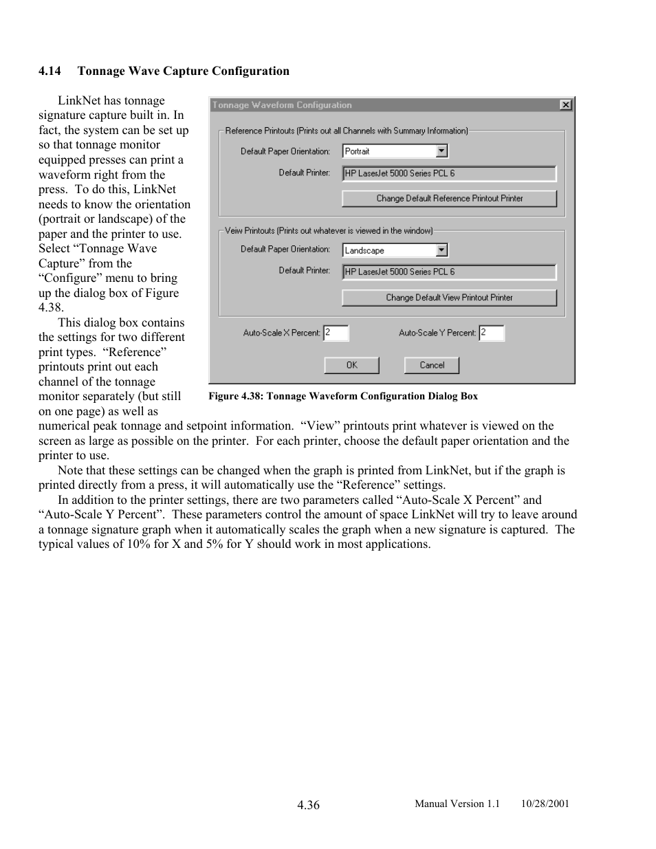 Tonnage wave capture configuration, 14 tonnage wave capture configuration | LINK Systems LinkNet II User Manual | Page 58 / 99