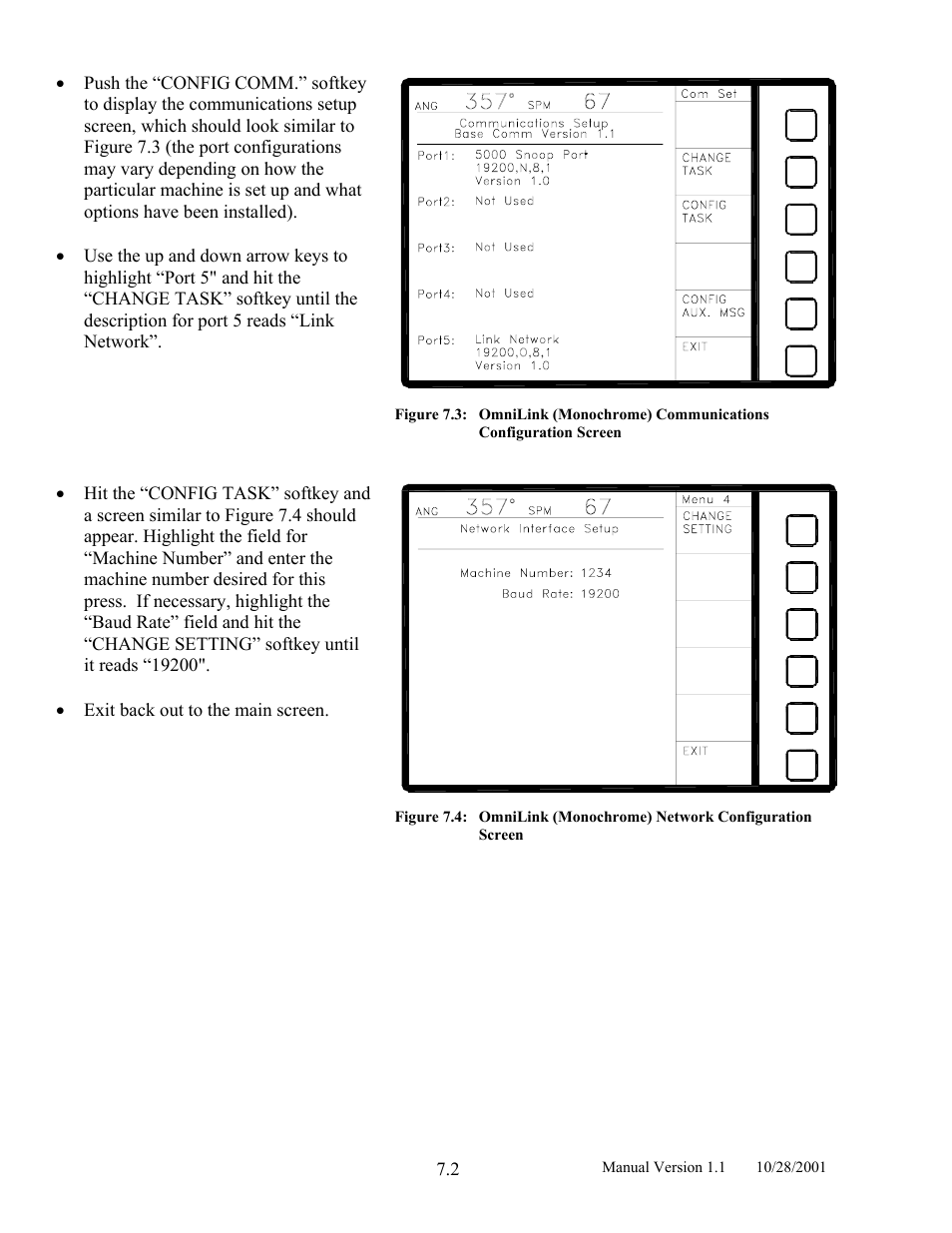 Figure 7.3, Figure 7.4, Omnilink (monochrome) network configuration screen | LINK Systems LinkNet II User Manual | Page 80 / 99