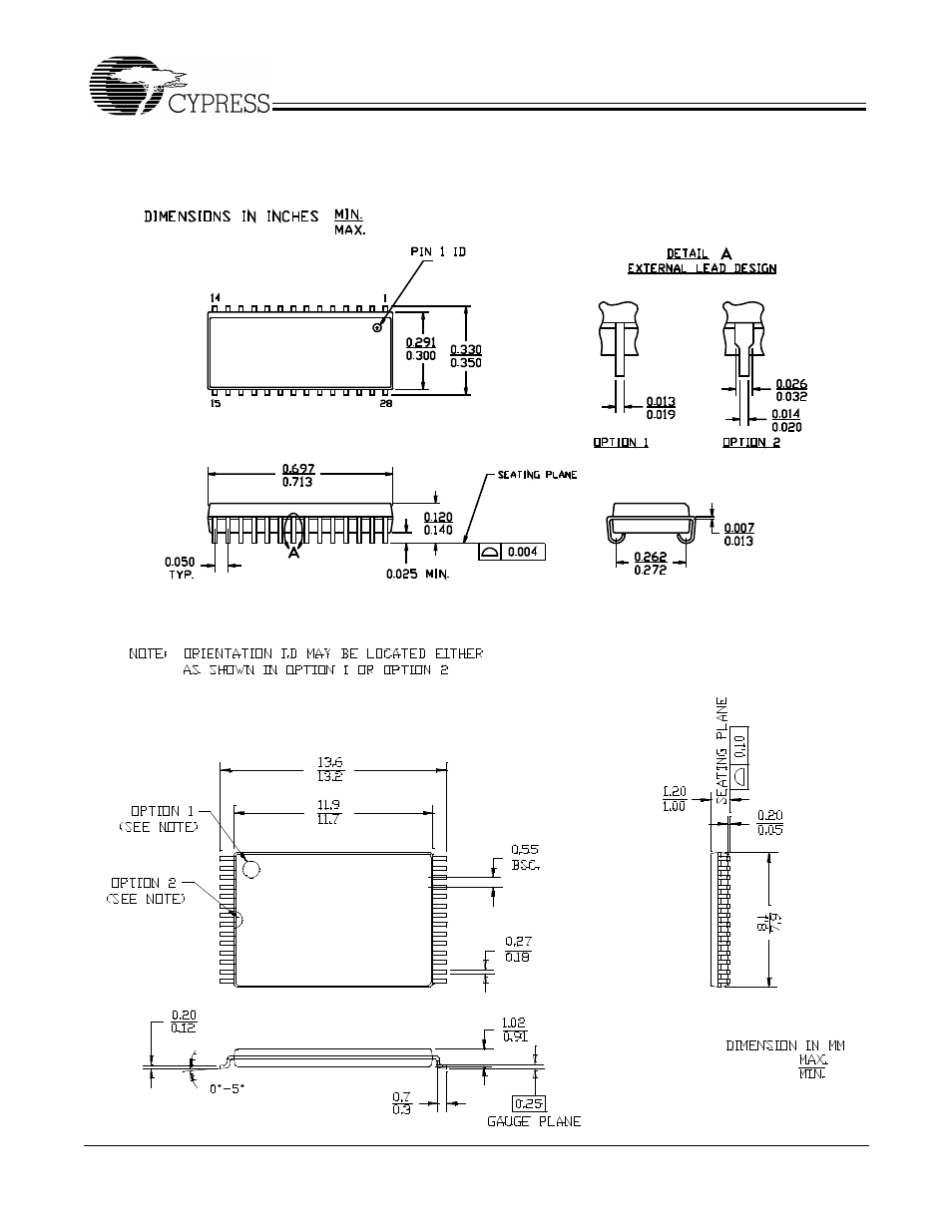 Package diagrams | Cypress CY7C1399B User Manual | Page 9 / 10