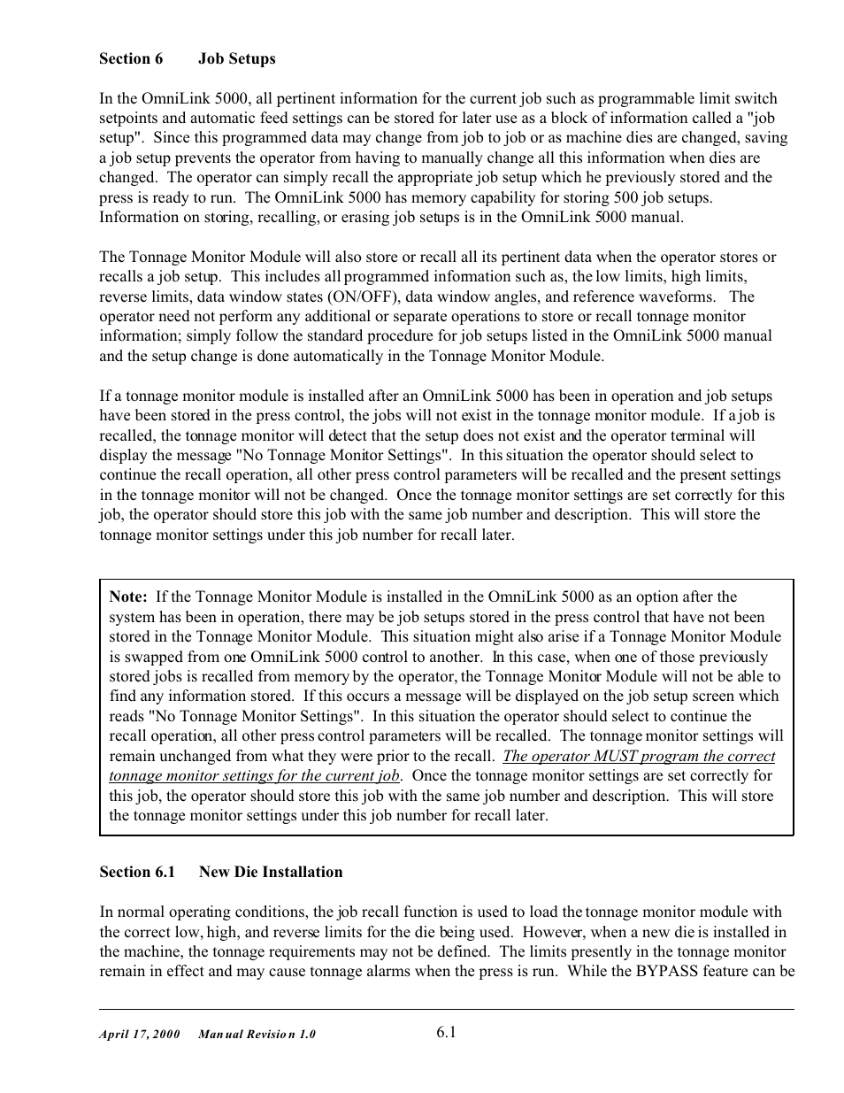 LINK Systems OmniLink 5000 User Manual | Page 54 / 81