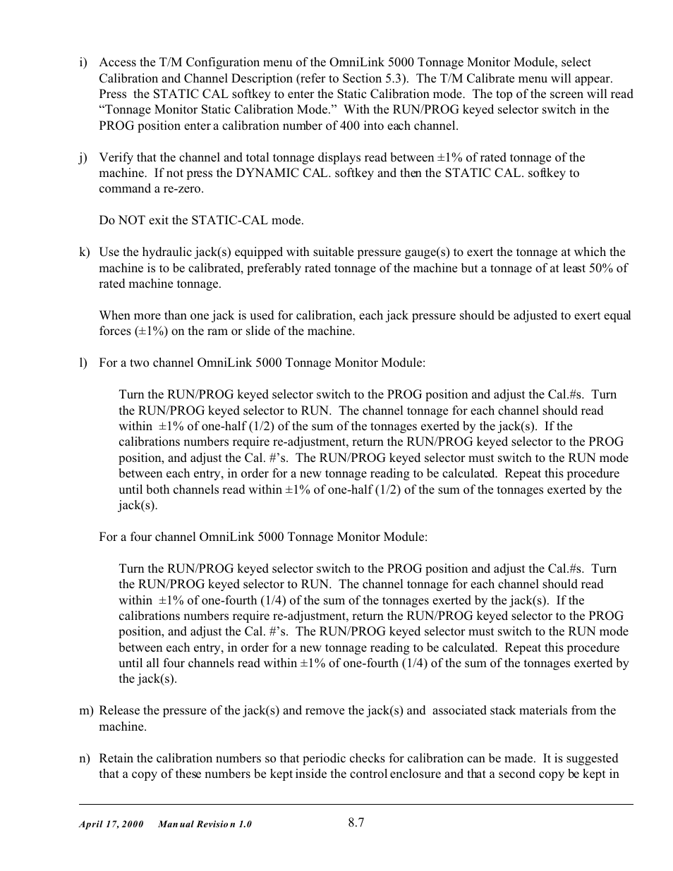 LINK Systems OmniLink 5000 User Manual | Page 75 / 81
