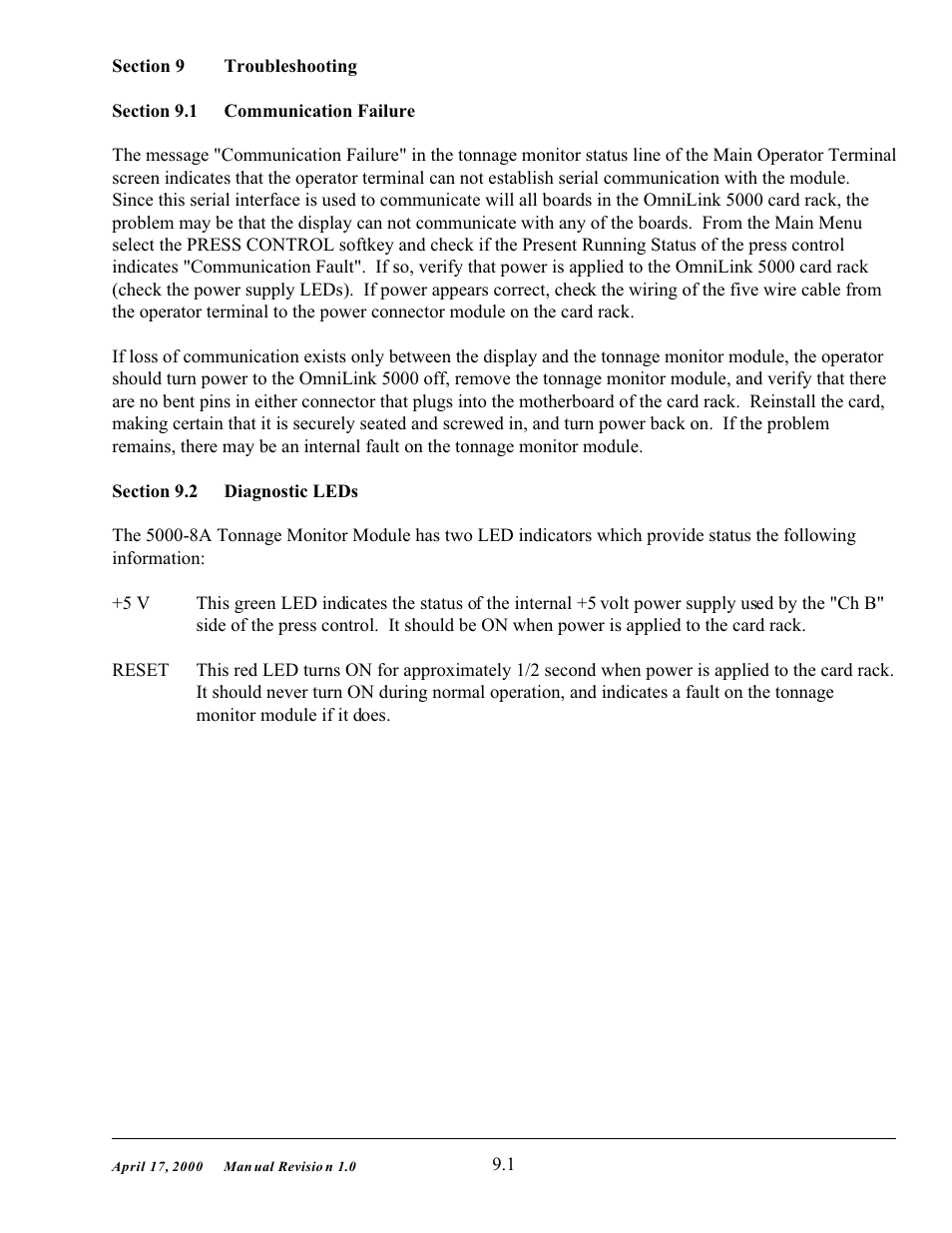 LINK Systems OmniLink 5000 User Manual | Page 79 / 81