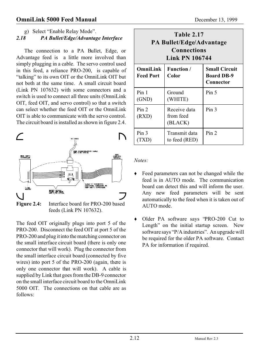 LINK Systems OmniLink - Feed Interface User Manual | Page 18 / 40