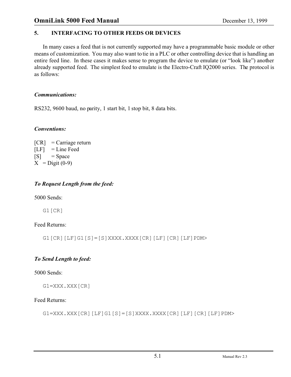 LINK Systems OmniLink - Feed Interface User Manual | Page 30 / 40