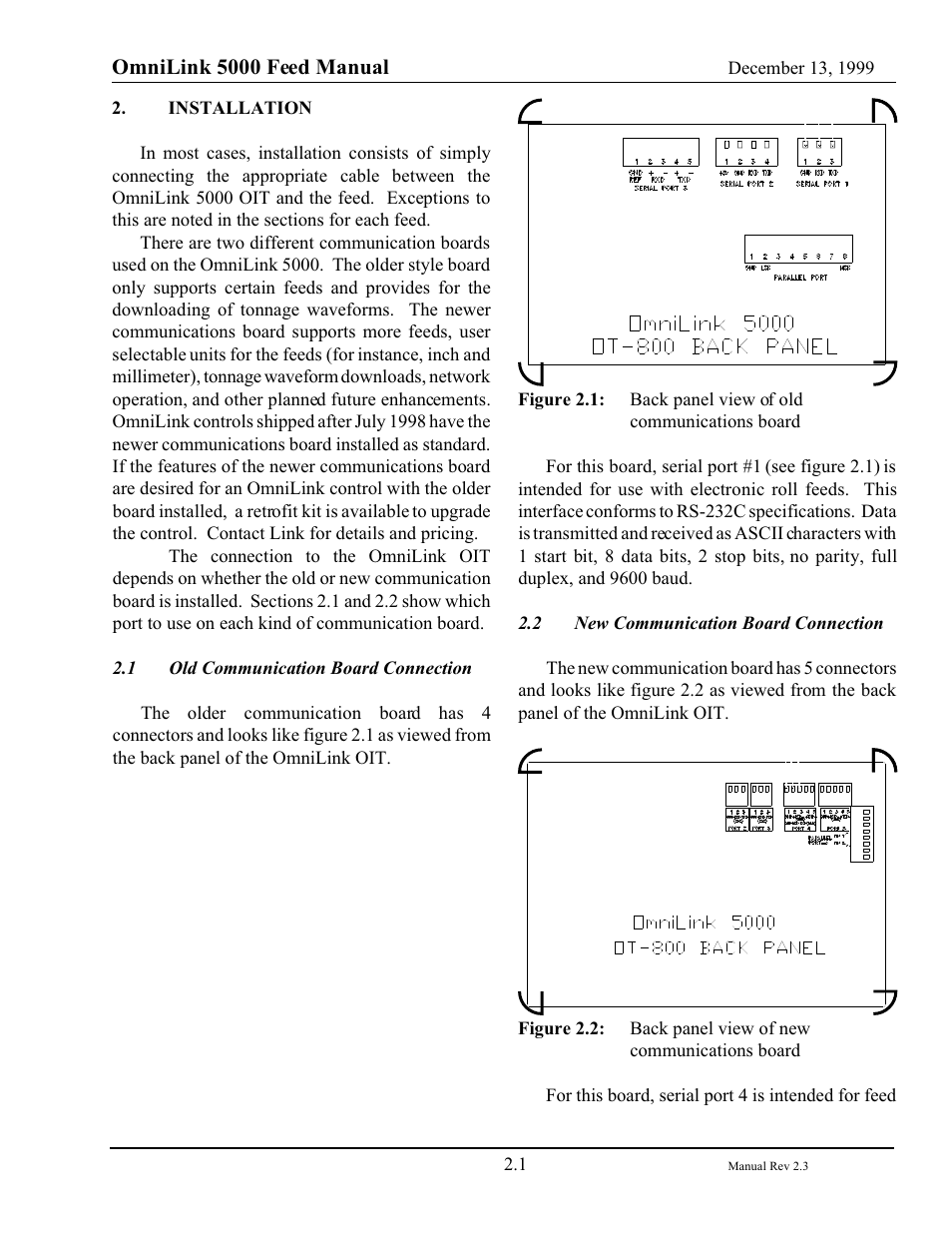 LINK Systems OmniLink - Feed Interface User Manual | Page 7 / 40