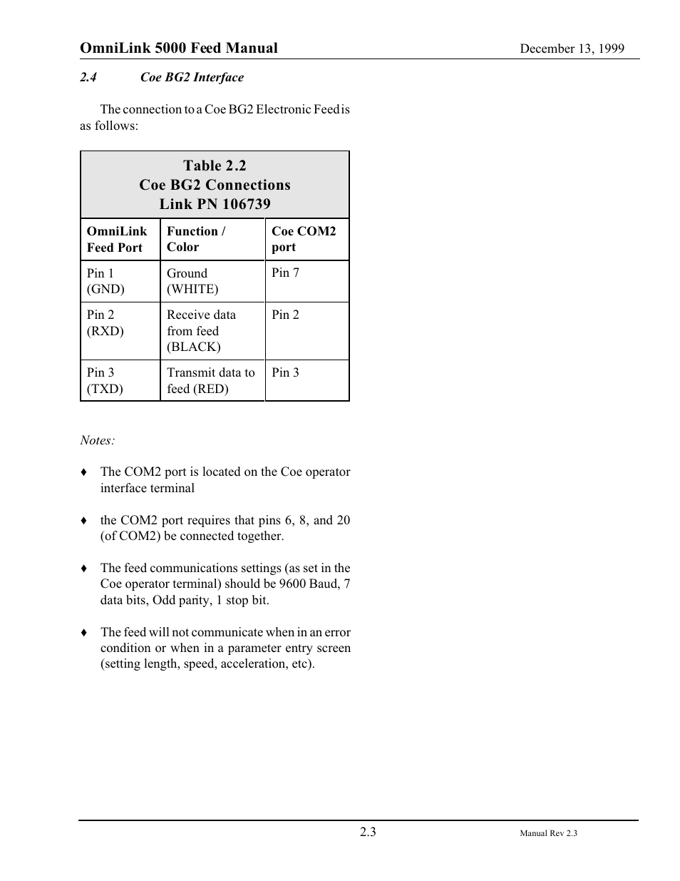 LINK Systems OmniLink - Feed Interface User Manual | Page 9 / 40