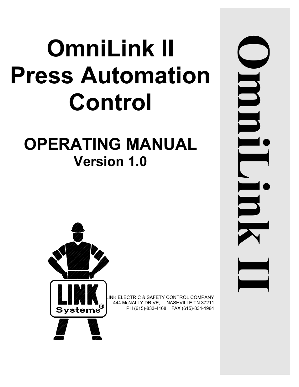 LINK Systems OmniLink II Press Automation Control User Manual | 154 pages
