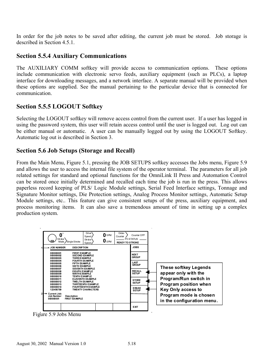 LINK Systems OmniLink II Press Automation Control User Manual | Page 101 / 154