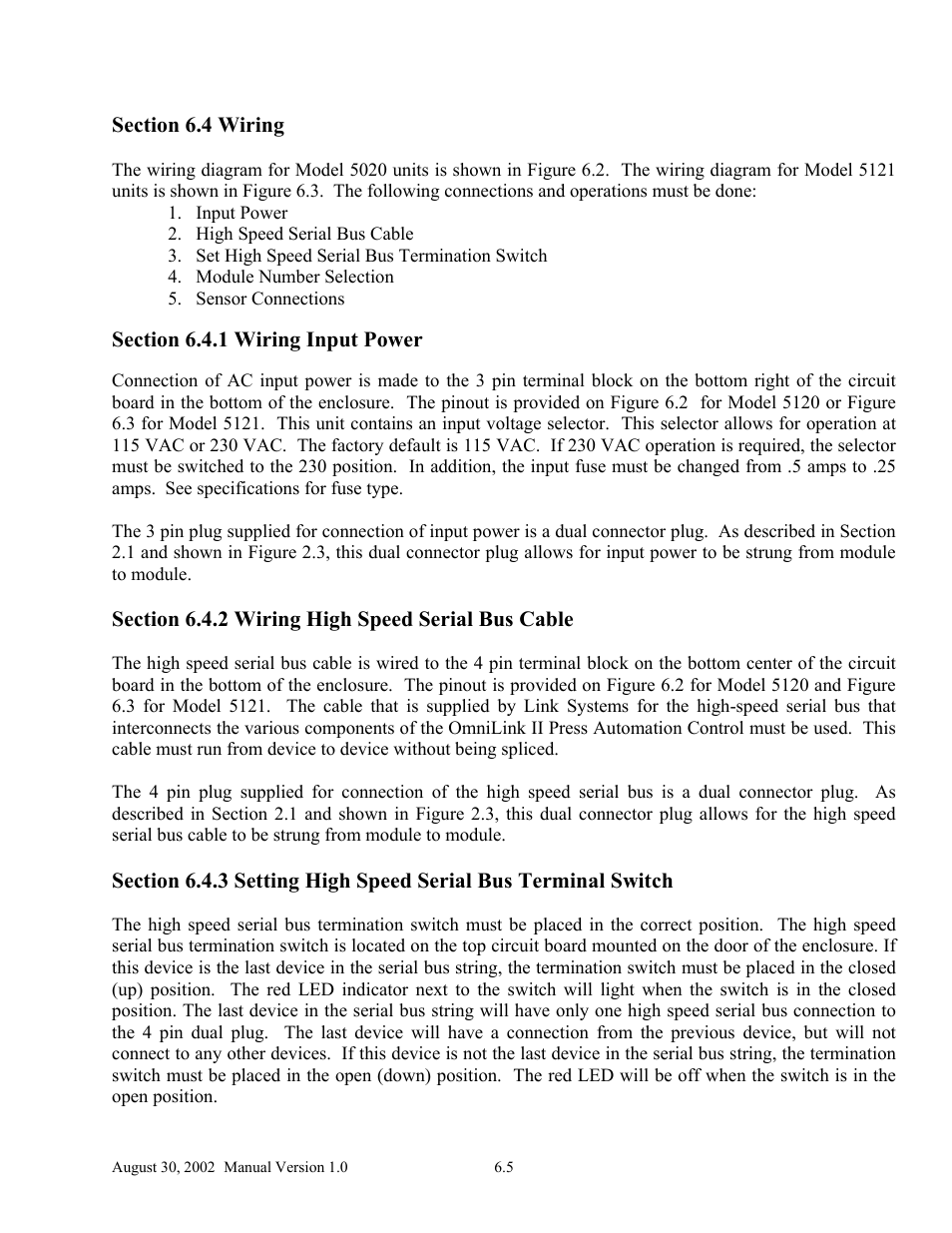 LINK Systems OmniLink II Press Automation Control User Manual | Page 110 / 154