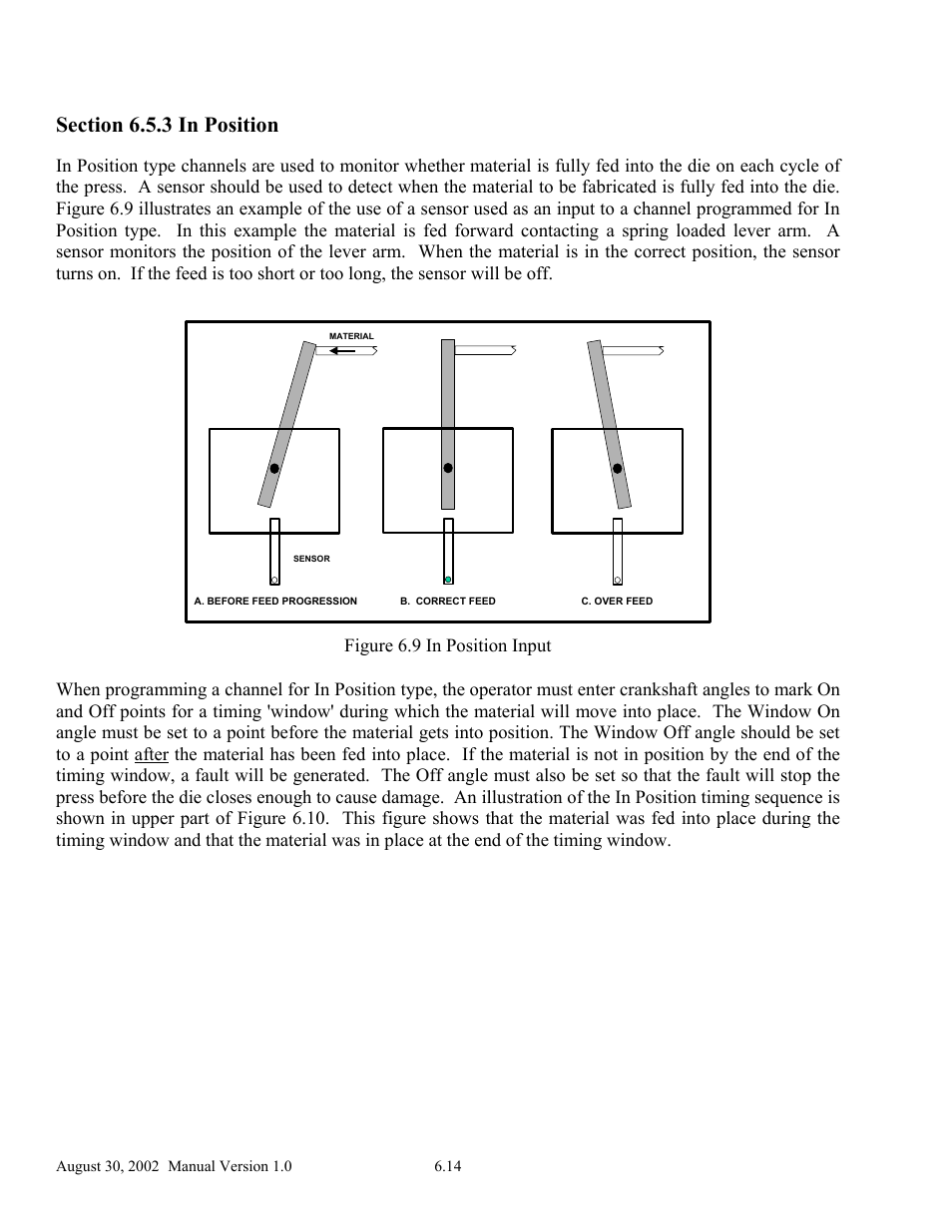 Figure 6.9 in position input | LINK Systems OmniLink II Press Automation Control User Manual | Page 119 / 154