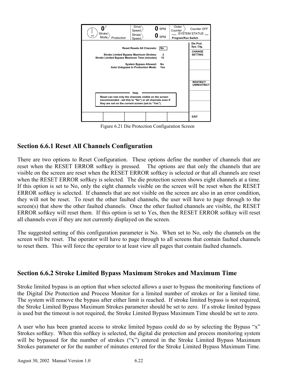 Figure 6.21 die protection configuration screen | LINK Systems OmniLink II Press Automation Control User Manual | Page 127 / 154
