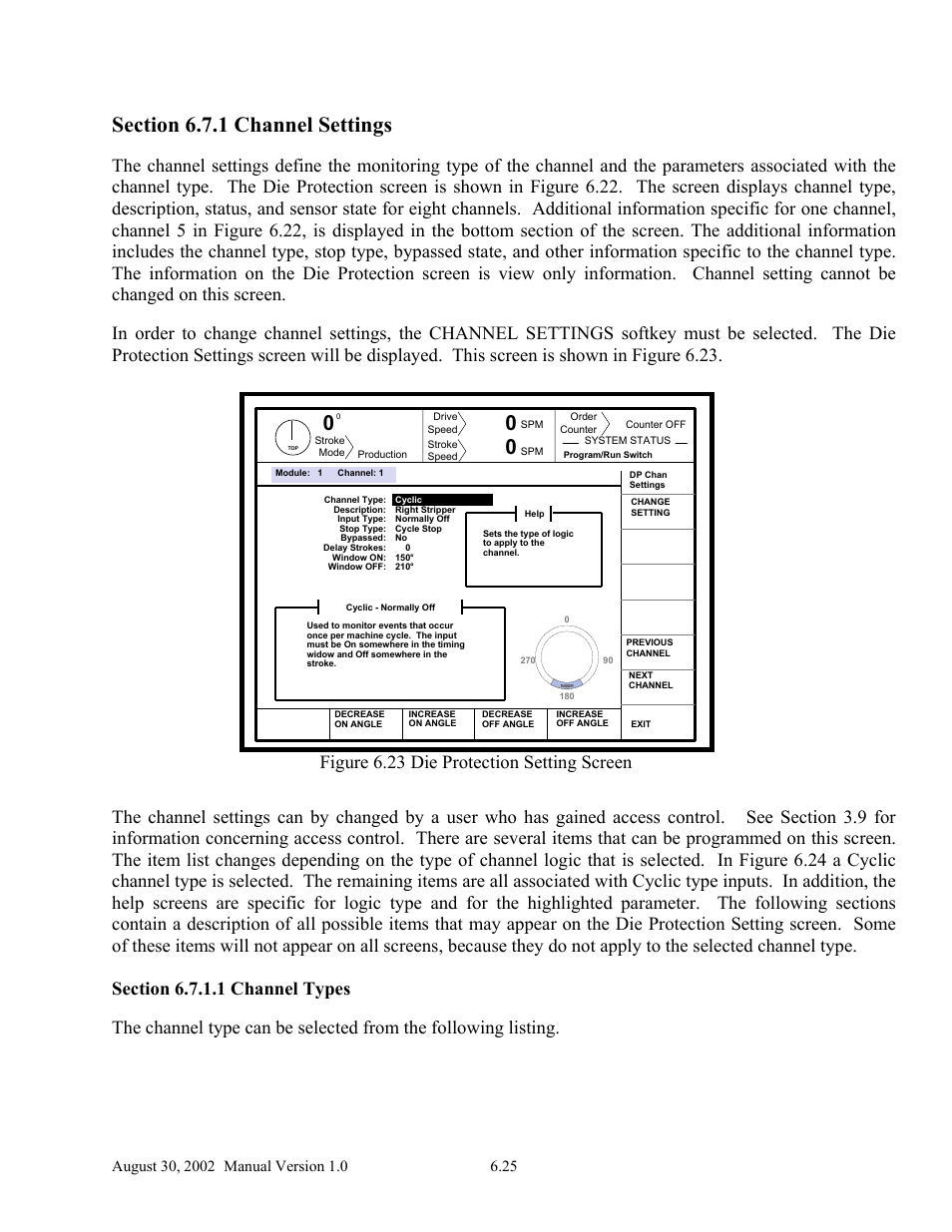 Figure 6.23 die protection setting screen | LINK Systems OmniLink II Press Automation Control User Manual | Page 130 / 154