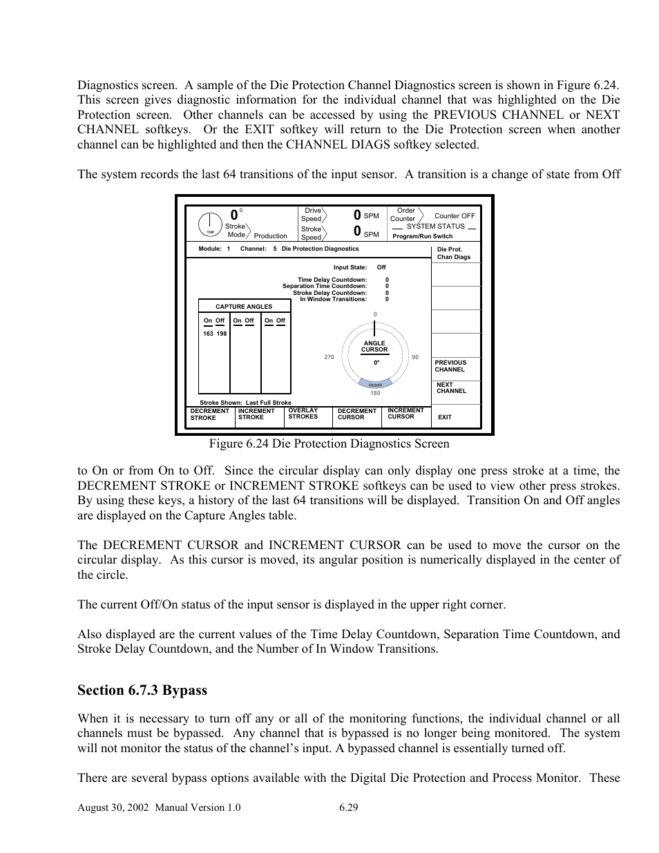 Figure 6.24 die protection diagnostics screen | LINK Systems OmniLink II Press Automation Control User Manual | Page 134 / 154