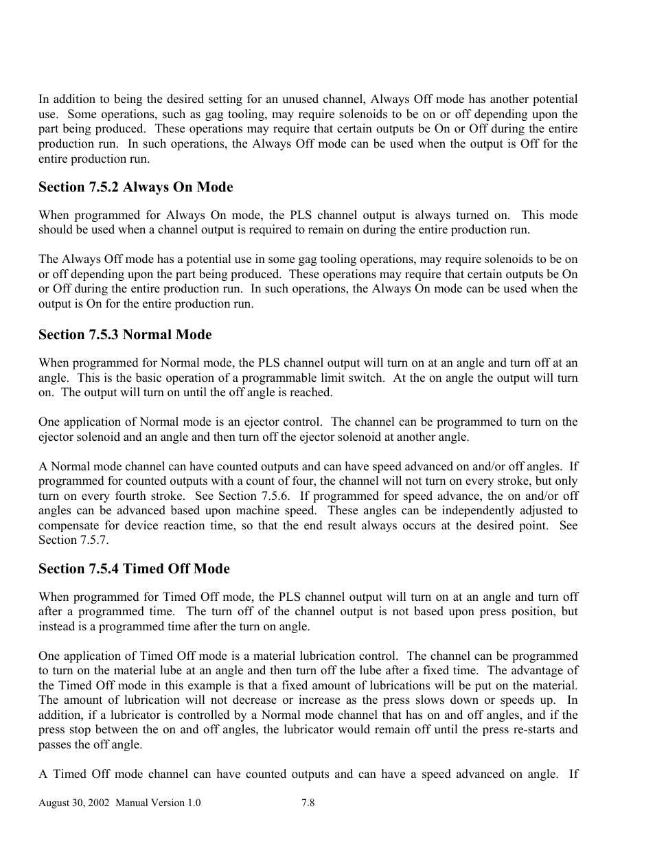 LINK Systems OmniLink II Press Automation Control User Manual | Page 145 / 154