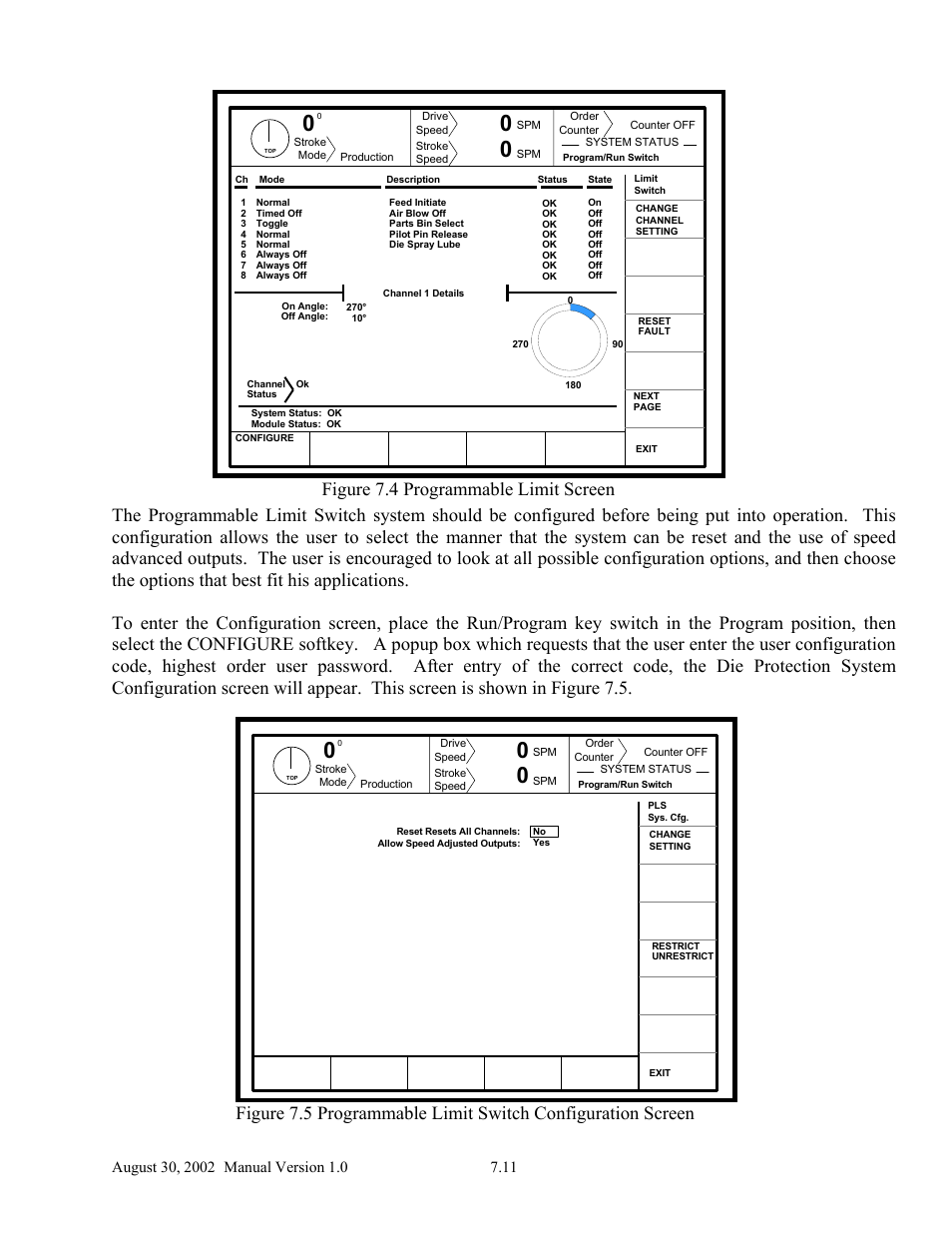 Figure 7.4 programmable limit screen | LINK Systems OmniLink II Press Automation Control User Manual | Page 148 / 154