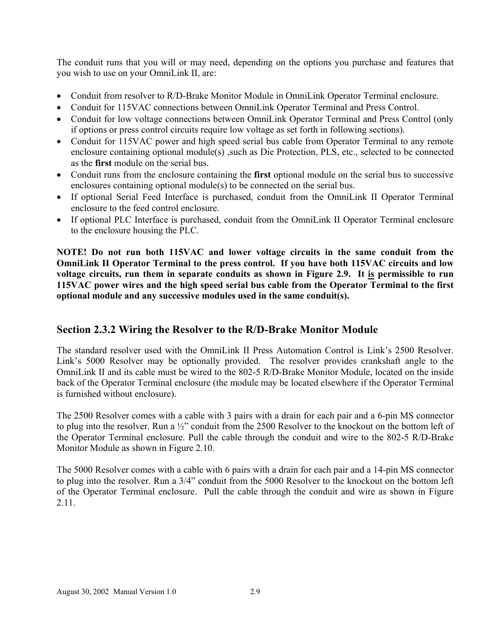 LINK Systems OmniLink II Press Automation Control User Manual | Page 18 / 154