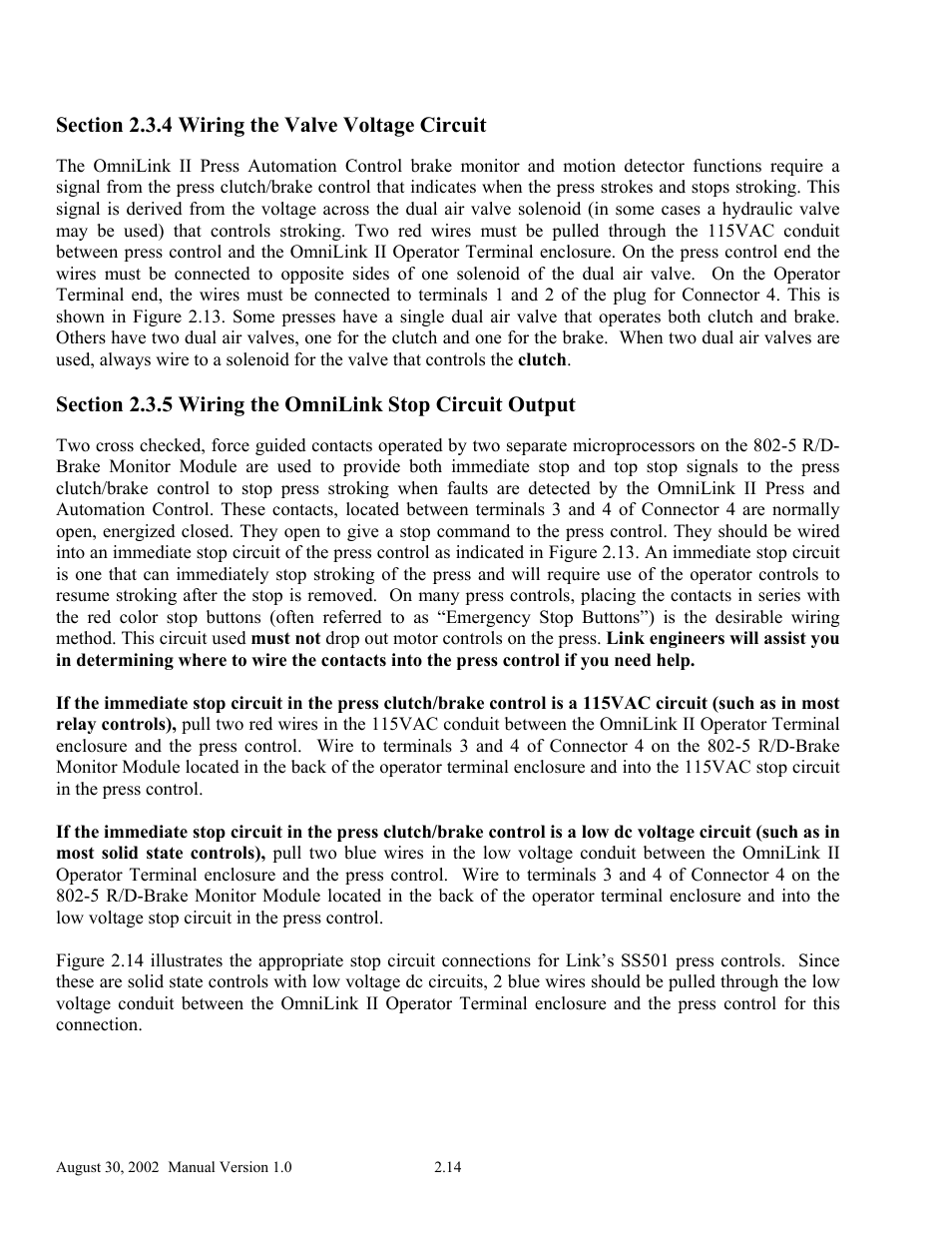 LINK Systems OmniLink II Press Automation Control User Manual | Page 23 / 154