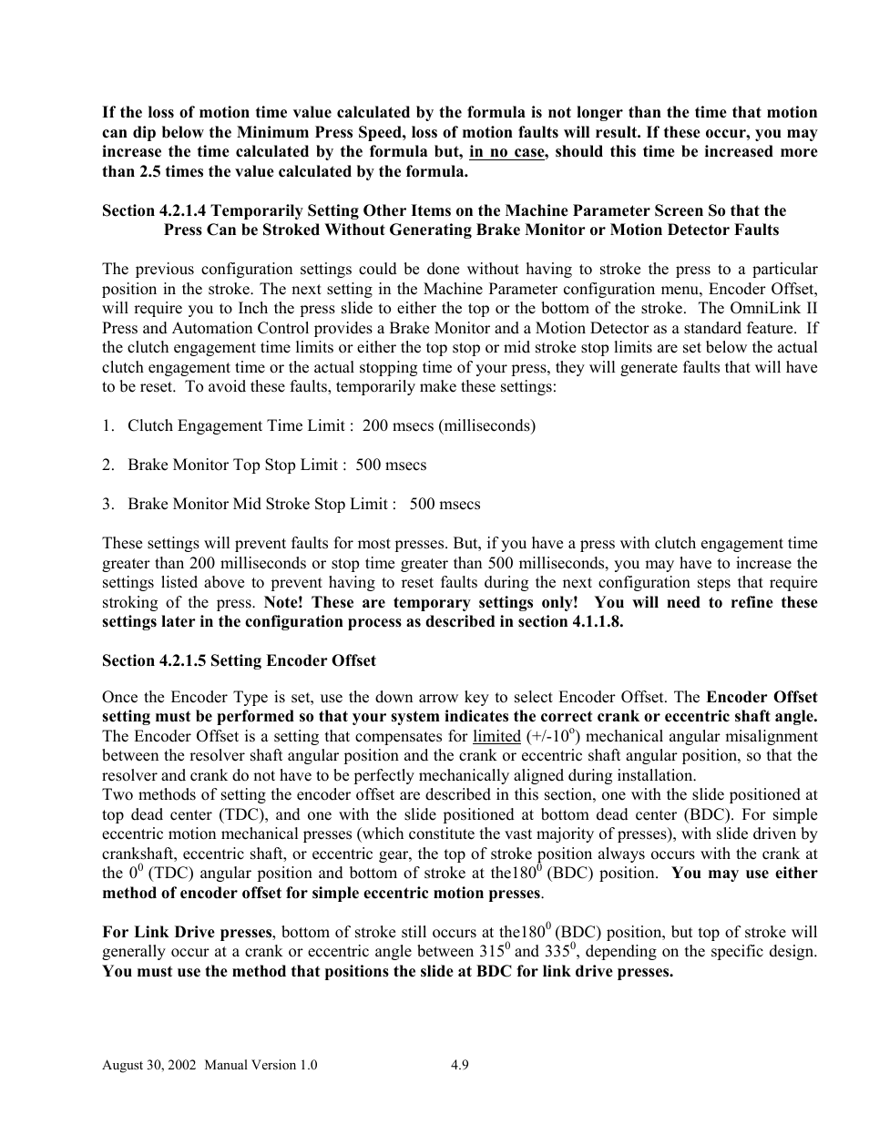 LINK Systems OmniLink II Press Automation Control User Manual | Page 58 / 154