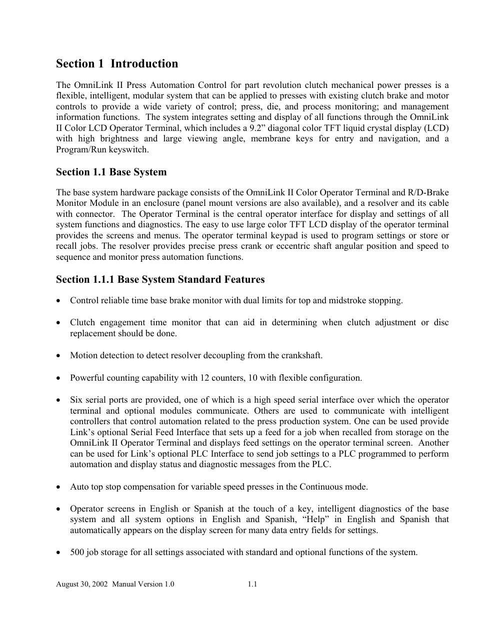 LINK Systems OmniLink II Press Automation Control User Manual | Page 6 / 154