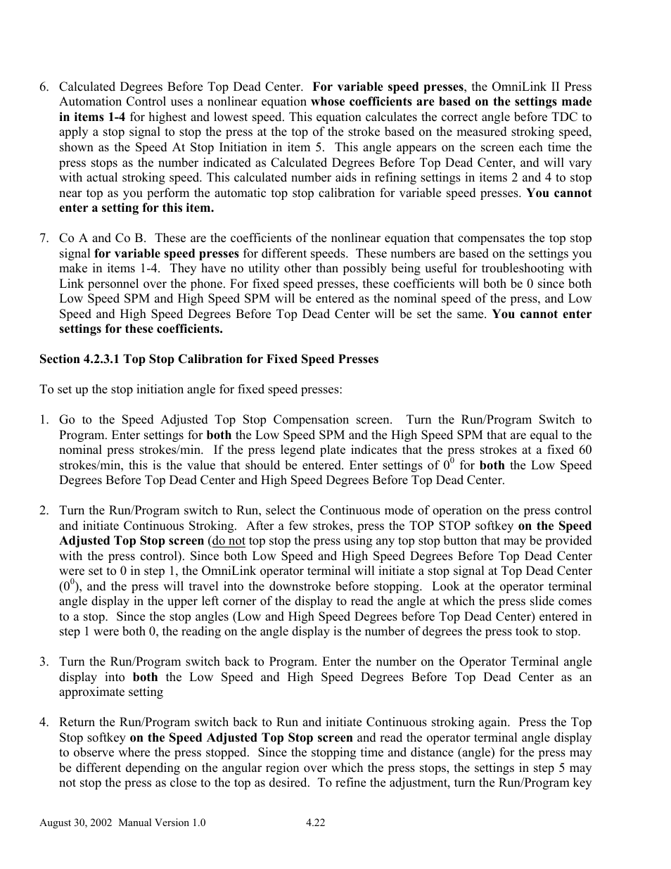 LINK Systems OmniLink II Press Automation Control User Manual | Page 71 / 154