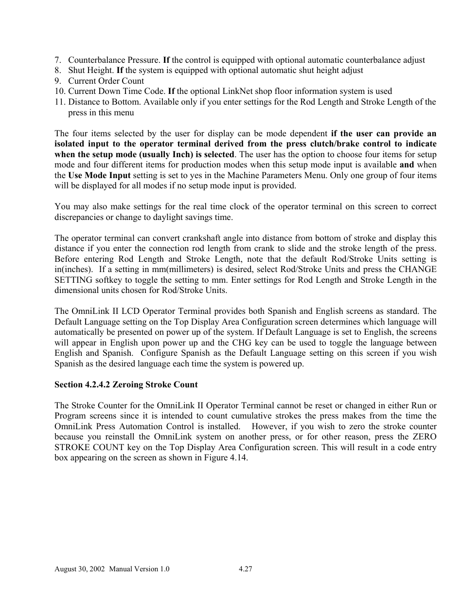 LINK Systems OmniLink II Press Automation Control User Manual | Page 76 / 154