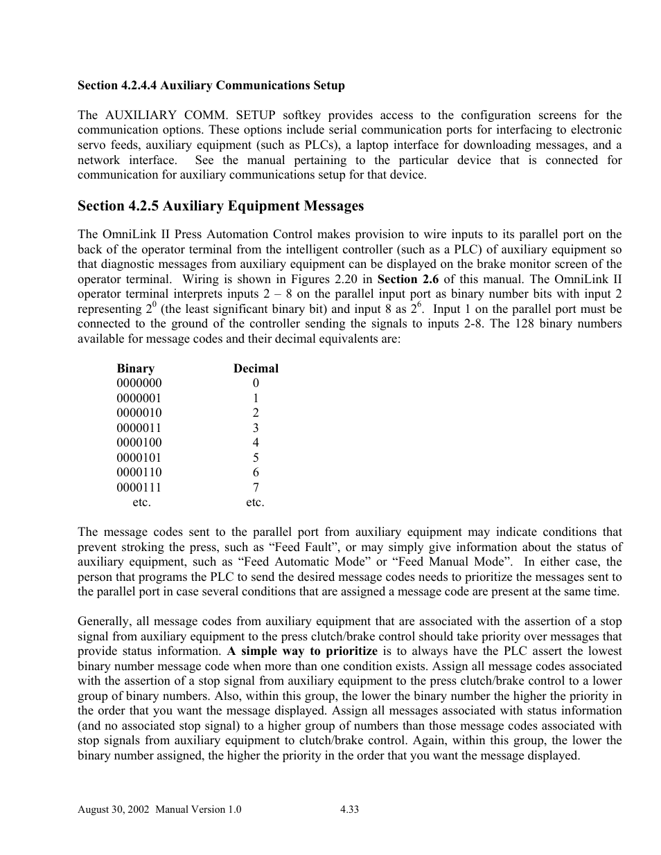 LINK Systems OmniLink II Press Automation Control User Manual | Page 82 / 154