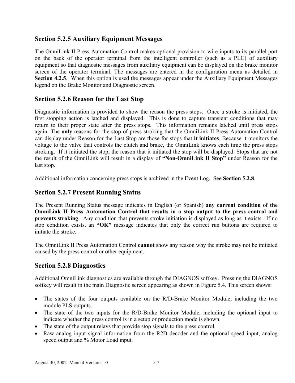 LINK Systems OmniLink II Press Automation Control User Manual | Page 90 / 154
