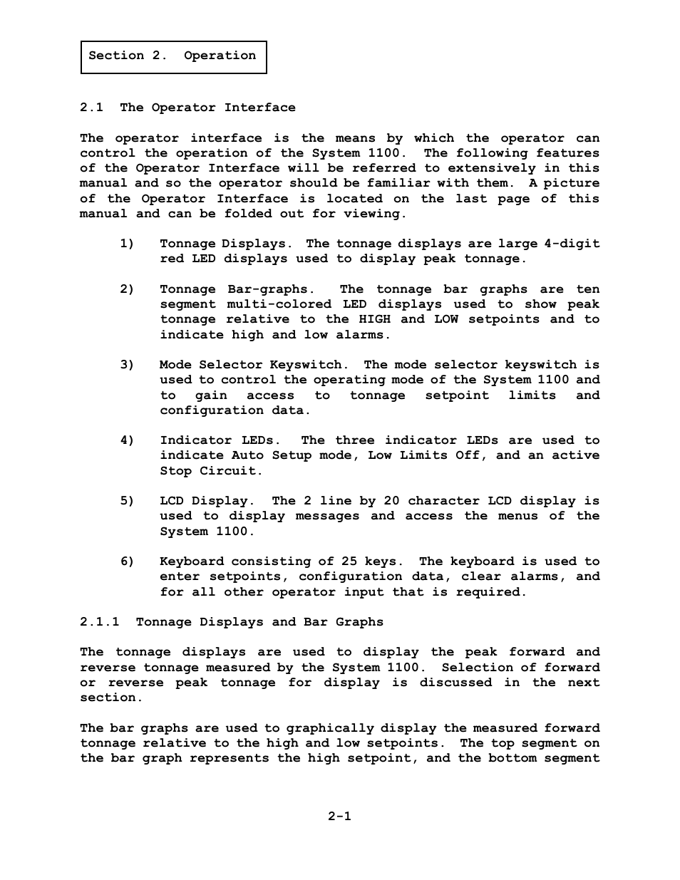 LINK Systems System 1100 Tonnage Monitor User Manual | Page 12 / 117