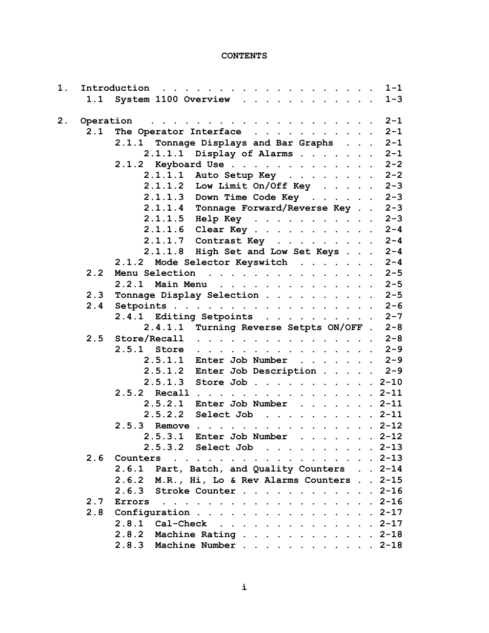 LINK Systems System 1100 Tonnage Monitor User Manual | Page 3 / 117