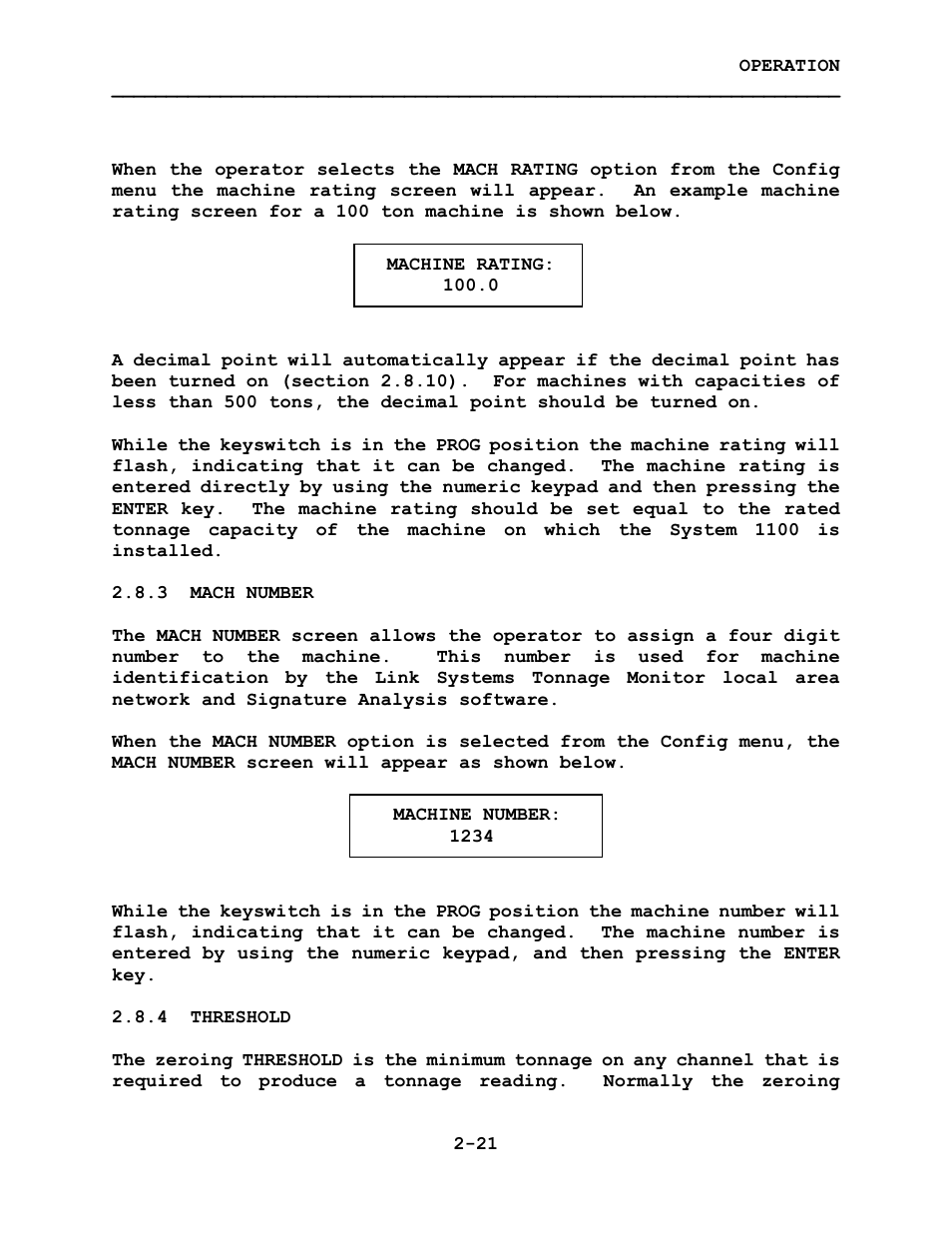 LINK Systems System 1100 Tonnage Monitor User Manual | Page 32 / 117