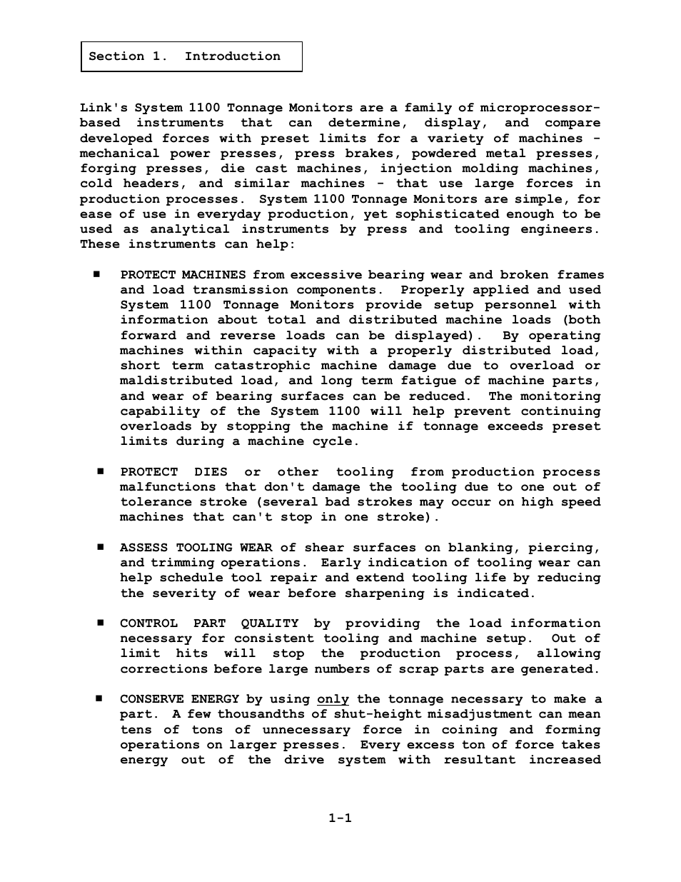 LINK Systems System 1100 Tonnage Monitor User Manual | Page 7 / 117