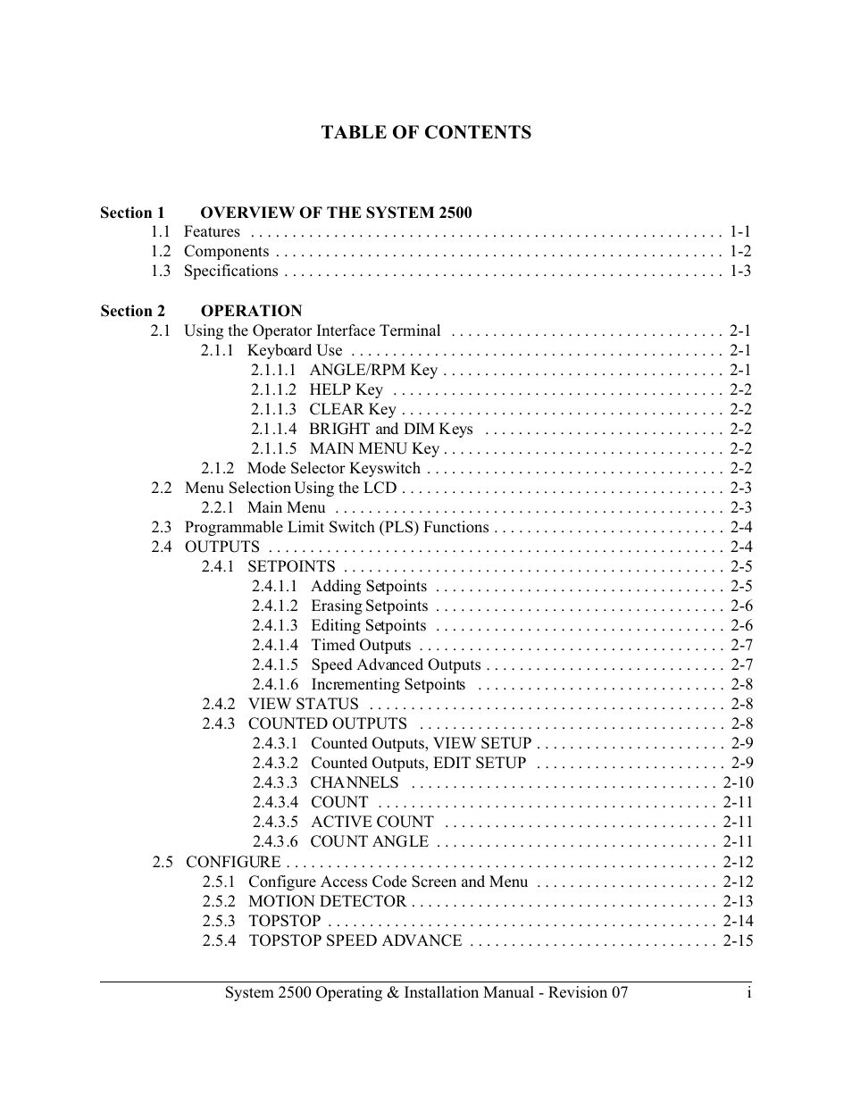 LINK Systems System 2500 PLS User Manual | Page 2 / 79