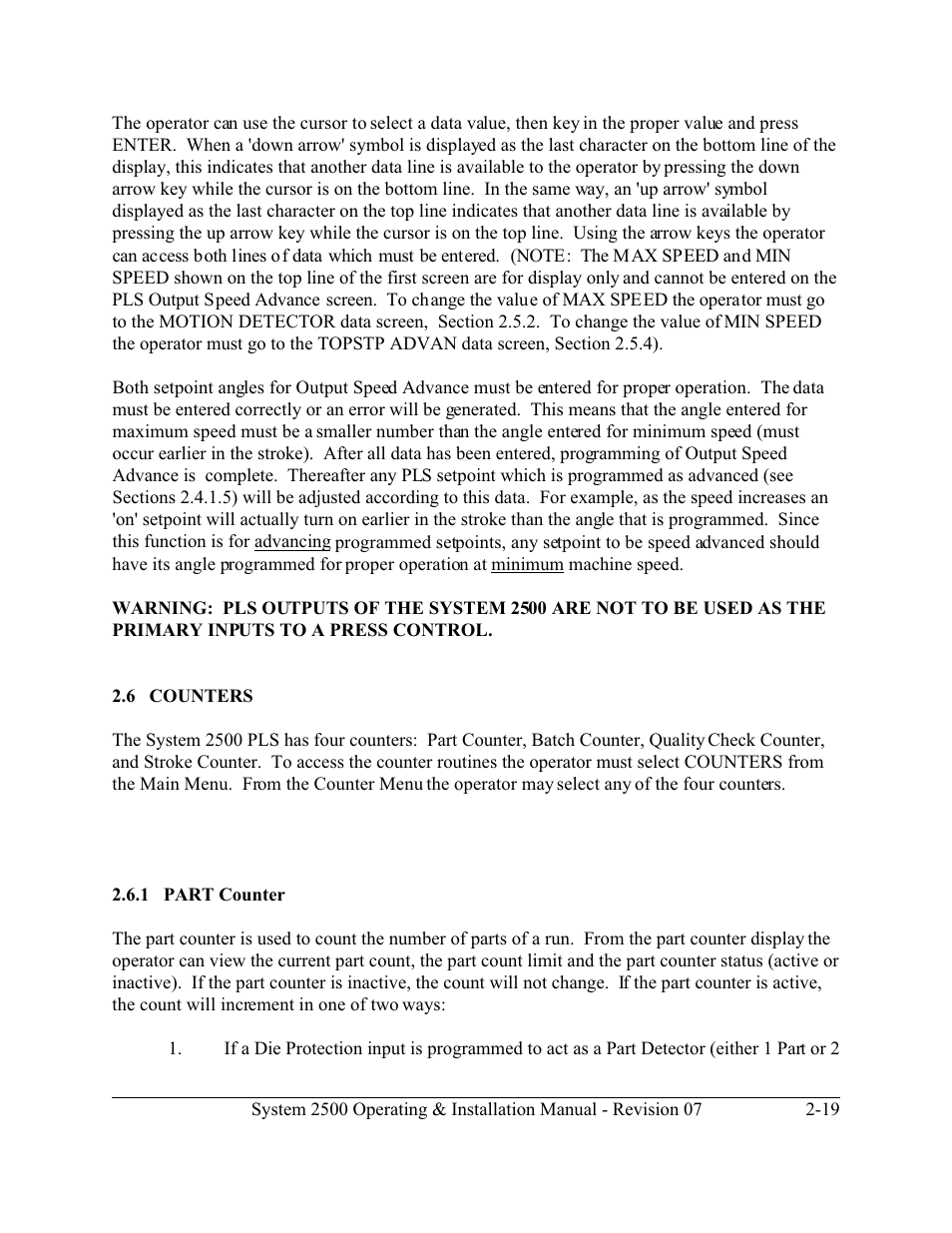 LINK Systems System 2500 PLS User Manual | Page 27 / 79