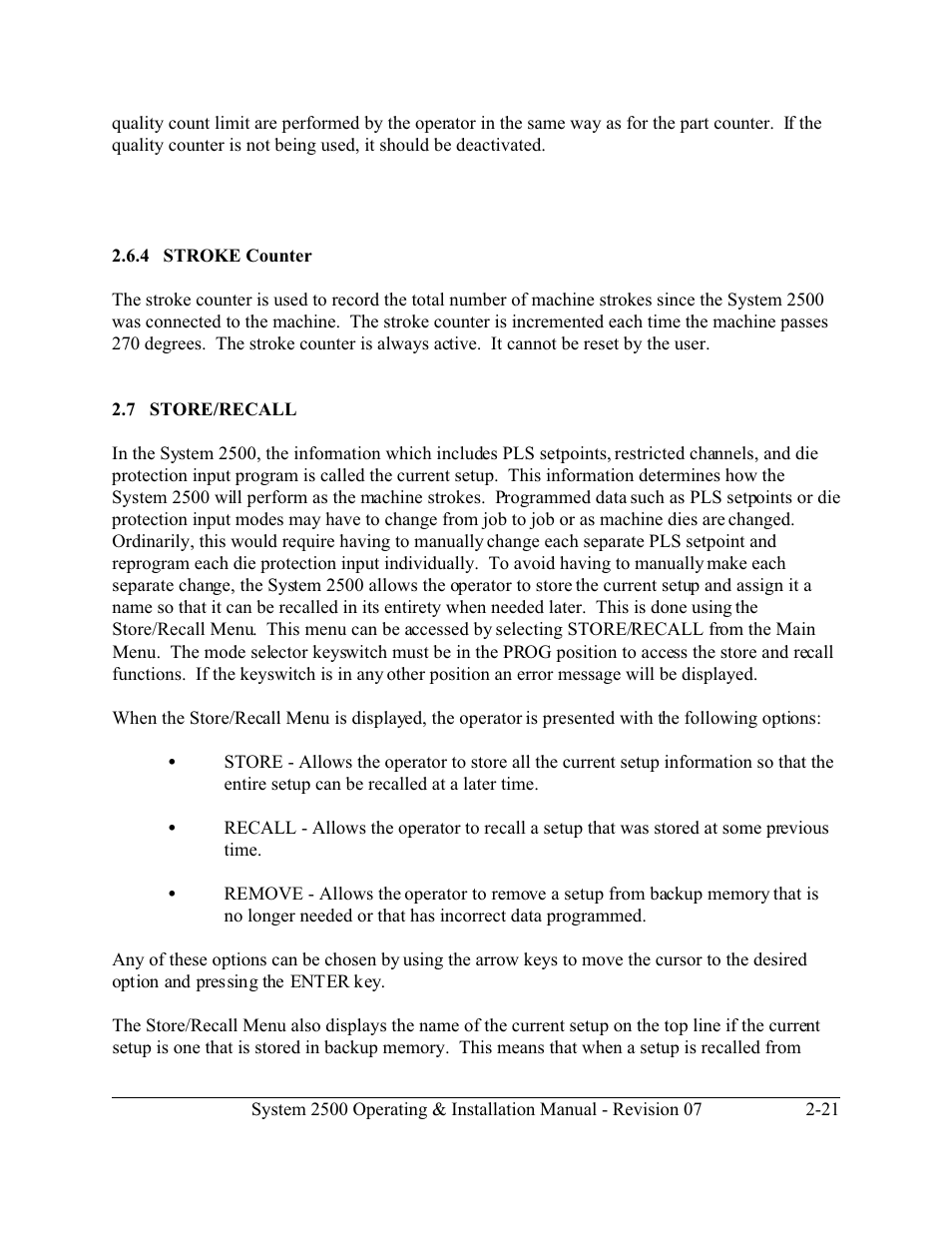 LINK Systems System 2500 PLS User Manual | Page 29 / 79