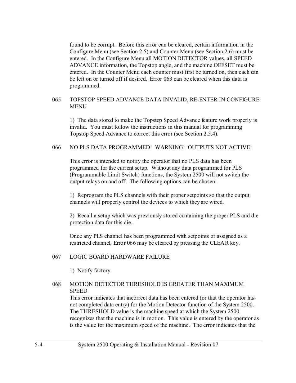 LINK Systems System 2500 PLS User Manual | Page 72 / 79