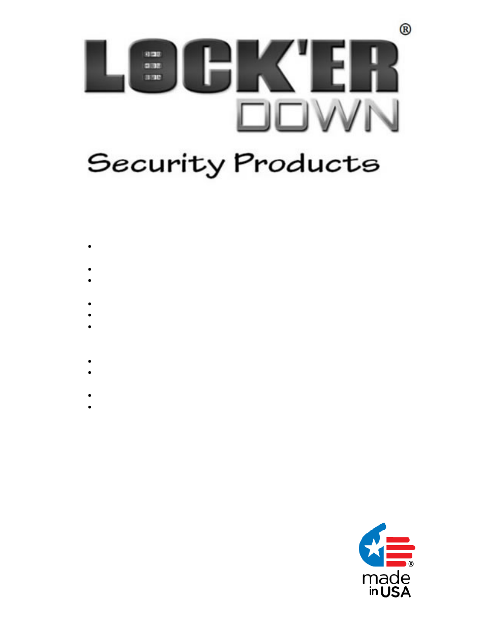Lock'er Down Model LD 2040 User Manual | 1 page