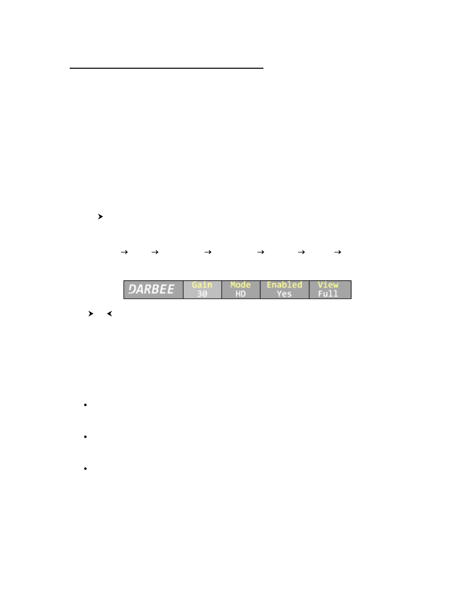 Section 10 – darbee visual presence, Darbee menu, Darbee menu control | Gain, Mode, Enabled, View, Arbee menu | Lumagen Radiance 2143/2123 User Manual | Page 41 / 43