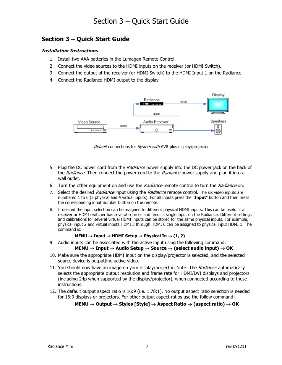 Lumagen Radiance Mini-3D User Manual | Page 15 / 42
