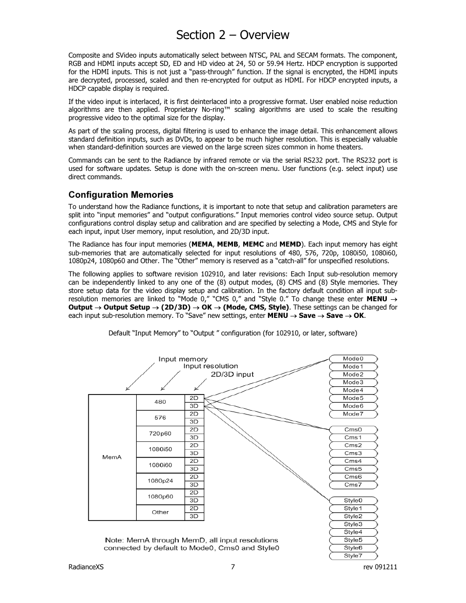 Lumagen Radiance XS-3D User Manual | Page 15 / 48