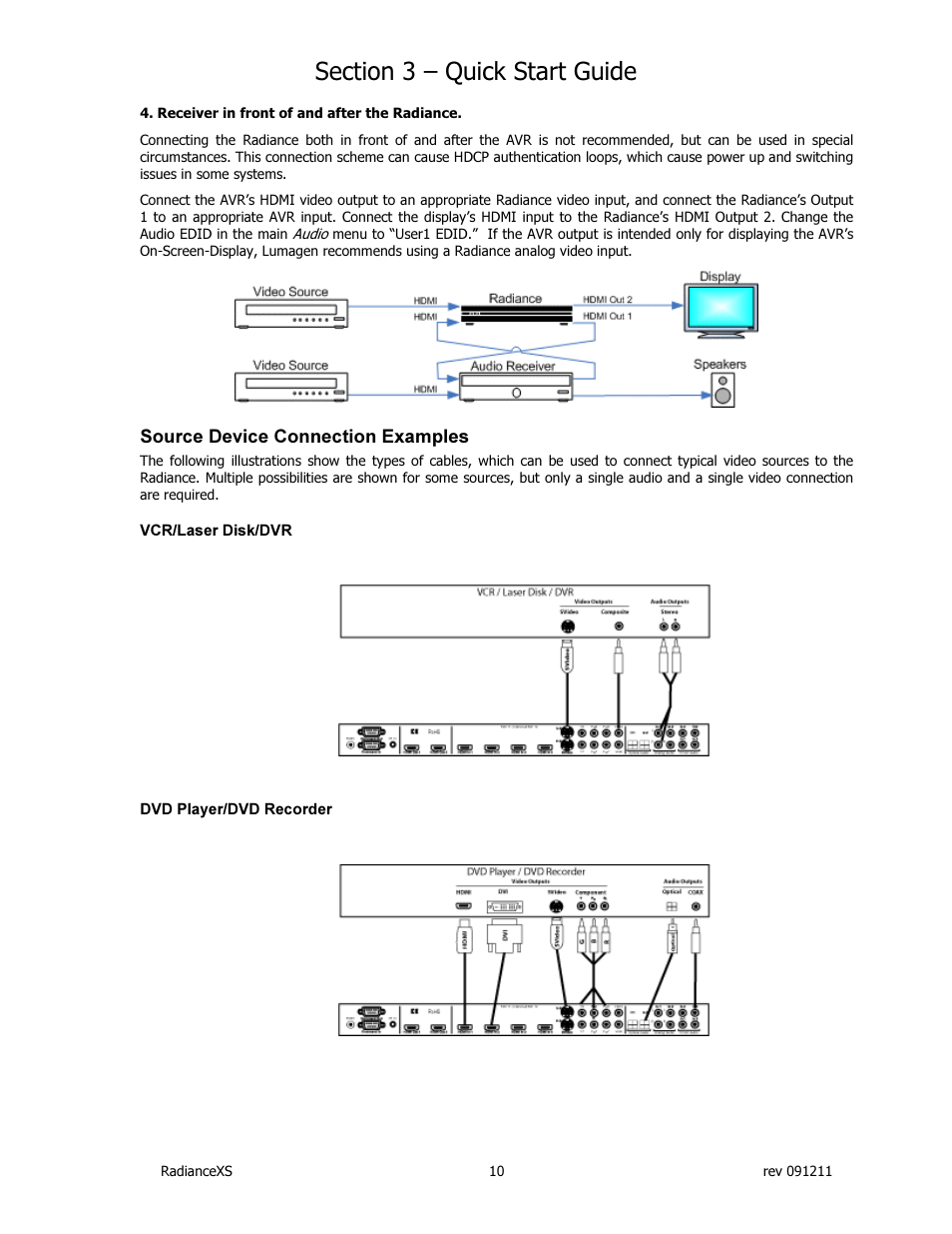 Lumagen Radiance XS-3D User Manual | Page 18 / 48