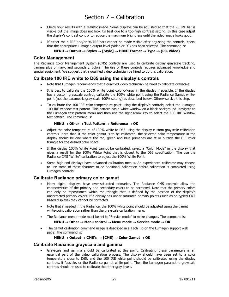 Lumagen Radiance XS-3D User Manual | Page 37 / 48
