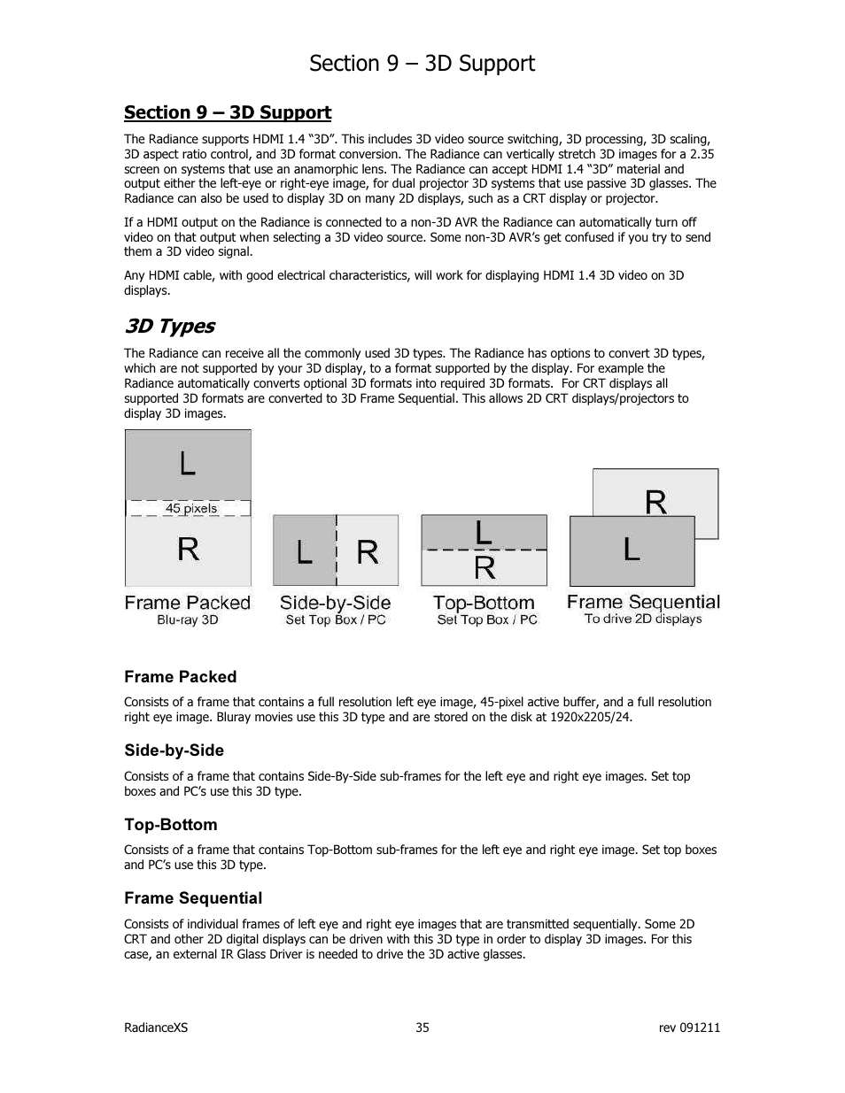 3d types | Lumagen Radiance XS-3D User Manual | Page 43 / 48