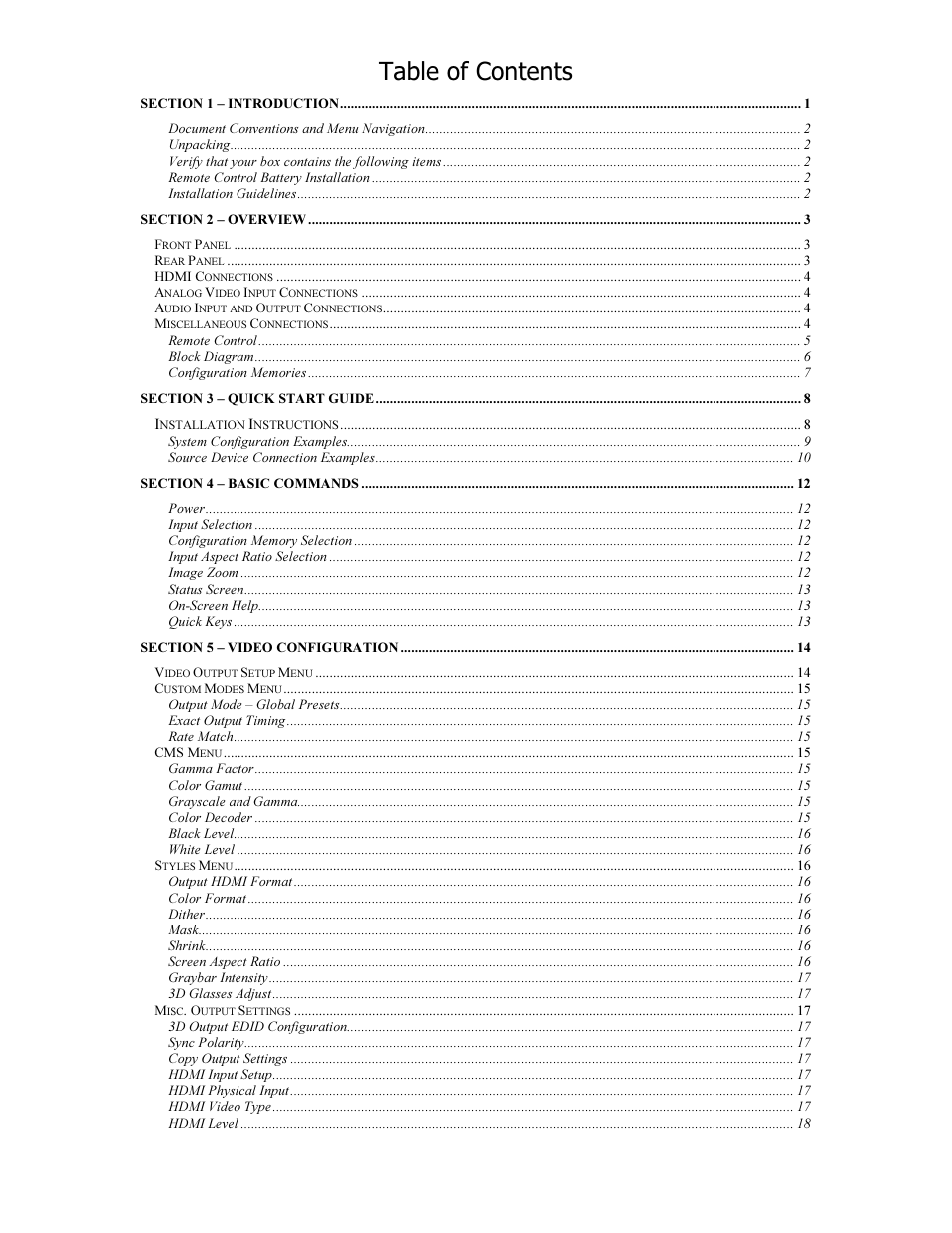 Lumagen Radiance XS-3D User Manual | Page 6 / 48