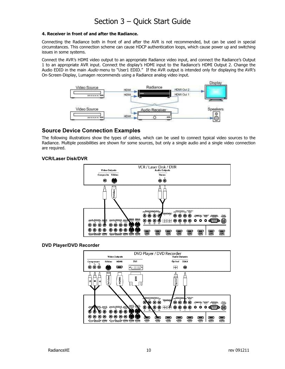 Lumagen Radiance XE-3D User Manual | Page 16 / 48