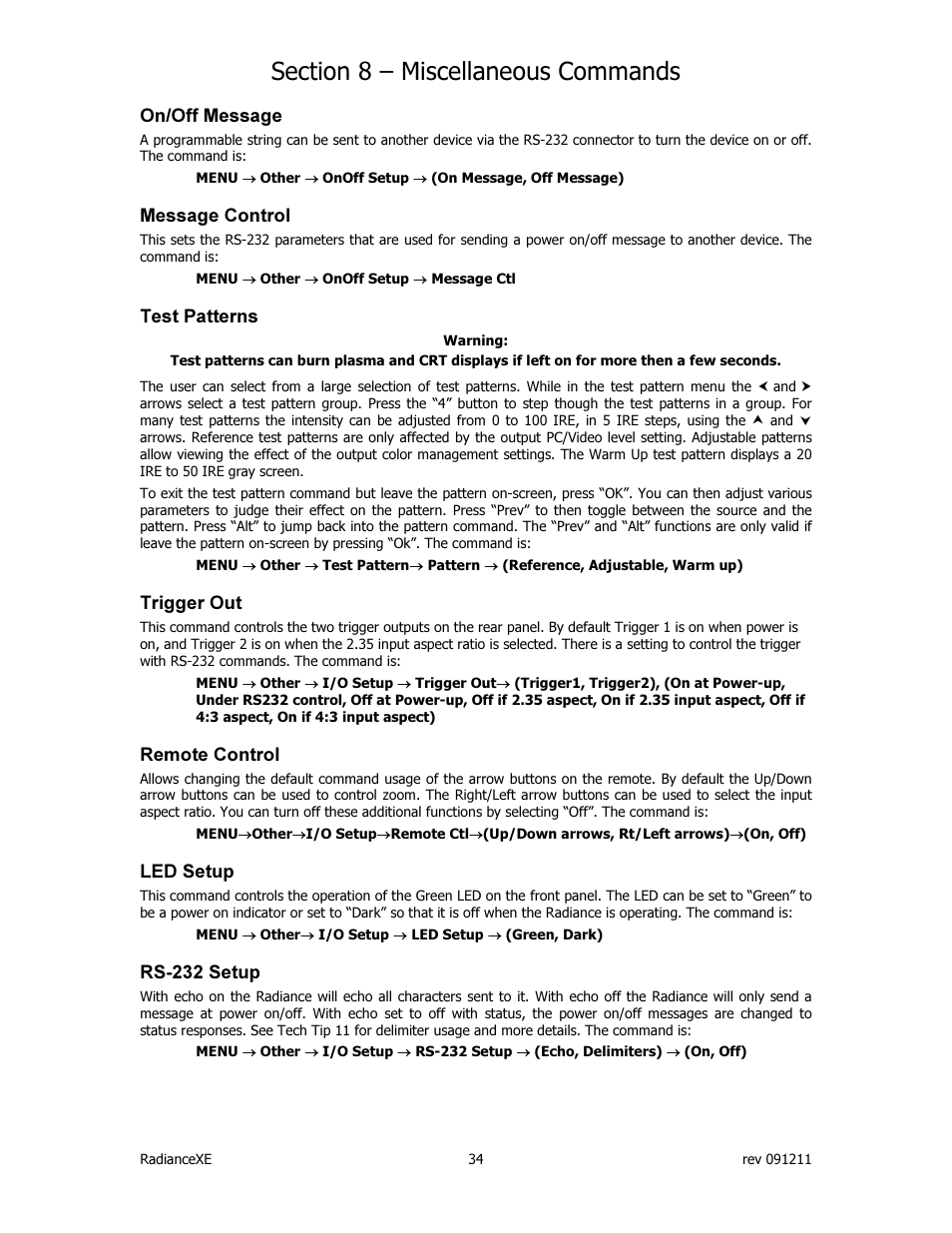 Lumagen Radiance XE-3D User Manual | Page 40 / 48