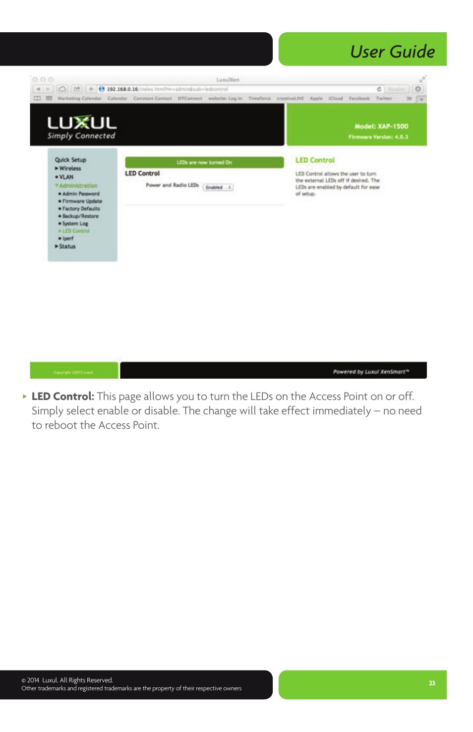 User guide | Luxul XAP-1500 User Manual | Page 23 / 28