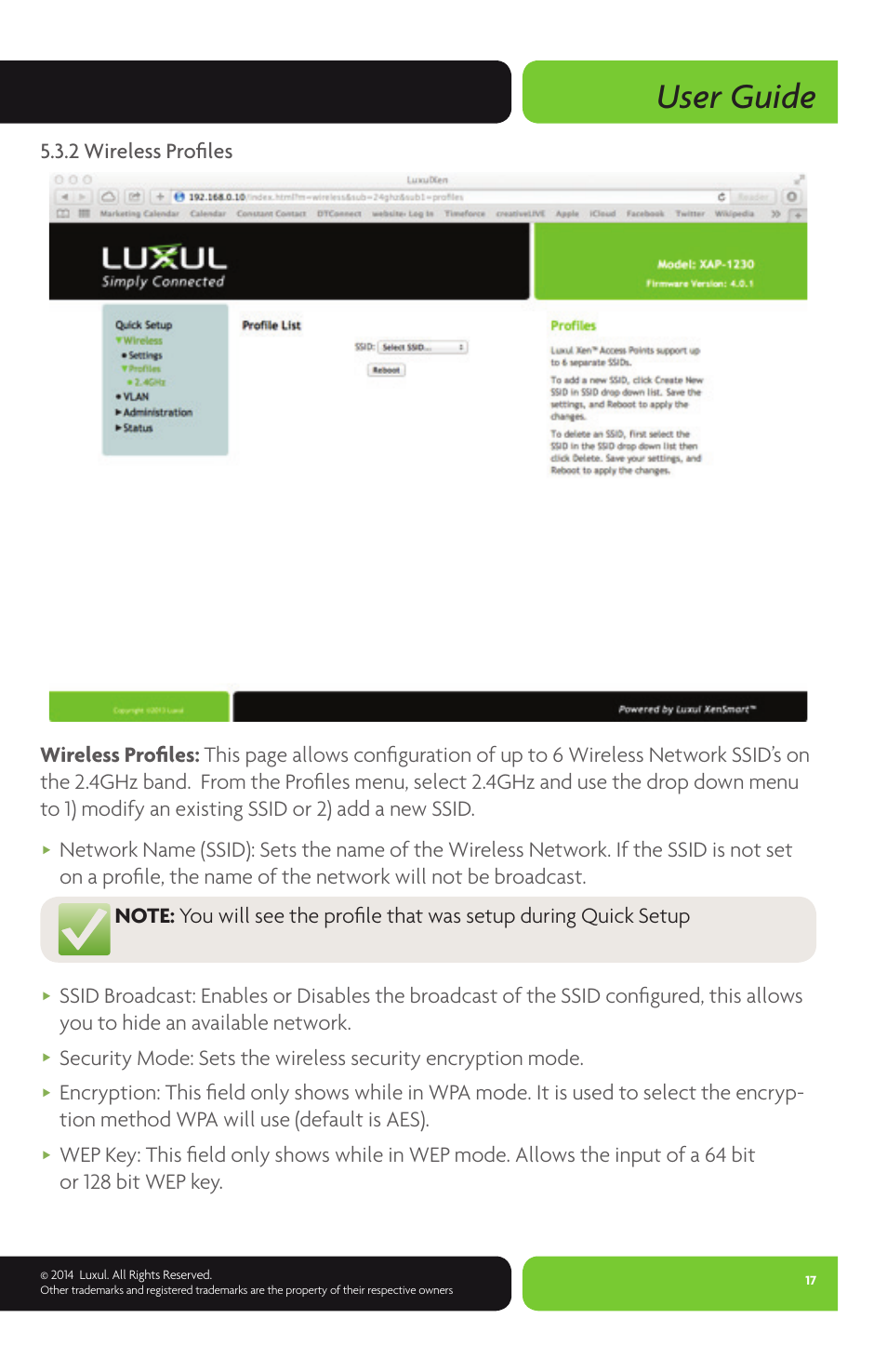 User guide | Luxul XAP-1230 User Manual | Page 17 / 28