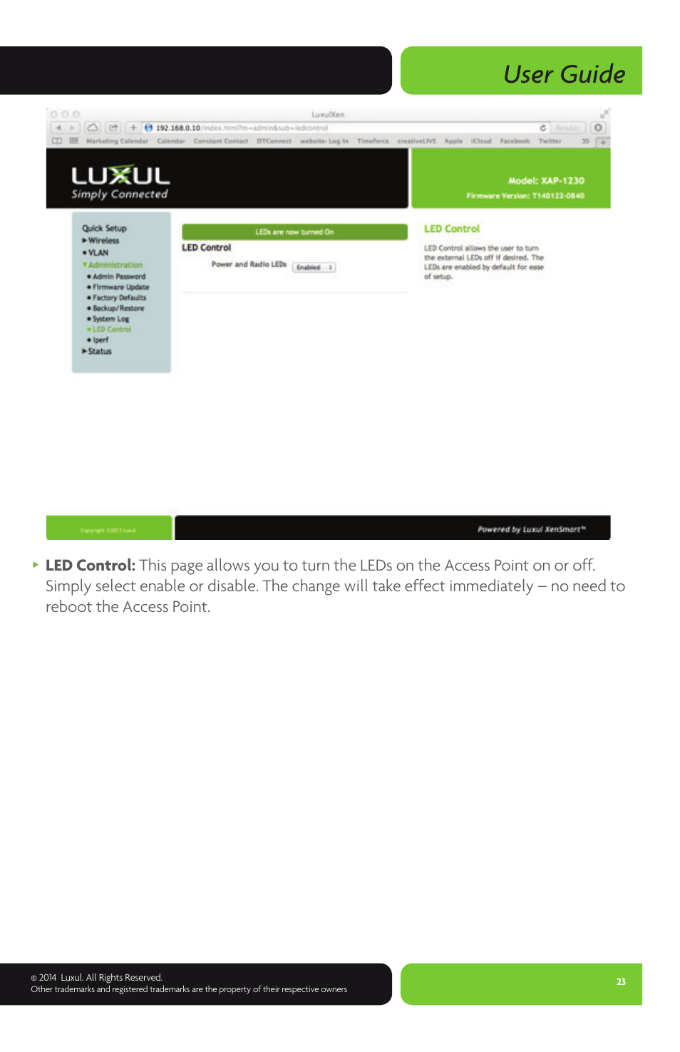 User guide | Luxul XAP-1230 User Manual | Page 23 / 28